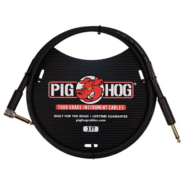 Main product image for Pig Hog PH3R 3 ft. Tour Grade Instrument Cable Right Angle256-005